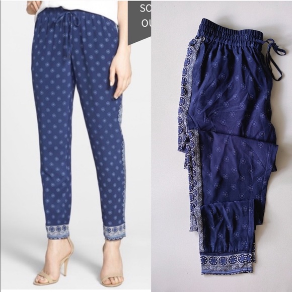 JOIE Farina Silk Drawstring Waist Pants - Picture 1 of 5